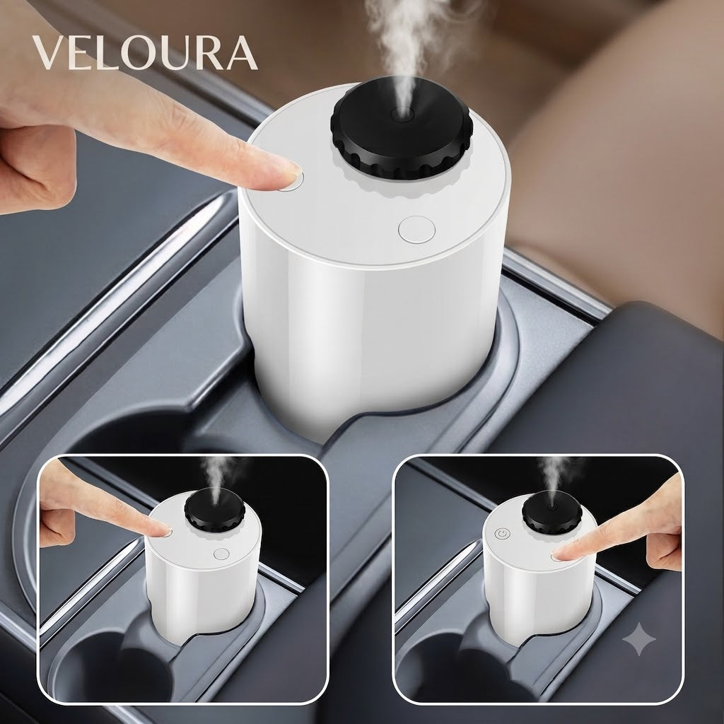 Diffuseur d'huiles essentielles Veloura diffusant une brume légère